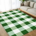 thumbnail image 4 of Green White Buffalo Check 5x8 Area Rugs, Farmhouse Plaid Modern Geometric Non-Skid Rubber Backing Large Rectangle Rugs - Living Room Bedroom Home Office, Indoor Floor Mat Carpets Washable Rug, 4 of 9