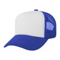 thumbnail image 2 of TOPTIE Adult 5 Panel Mid Profile Mesh Back Trucker Hat Foam Snapback Hat-RoyalBlue/White, 2 of 9