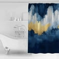 thumbnail image 4 of Extra Long Shower Curtain 72x84 Inch, Navy Blue Shower Curtain Waterproof Bathroom Decor Abstract Modern Oil Painting Art Fabric Bath Curtain Set Accessories with Hooks, 4 of 6