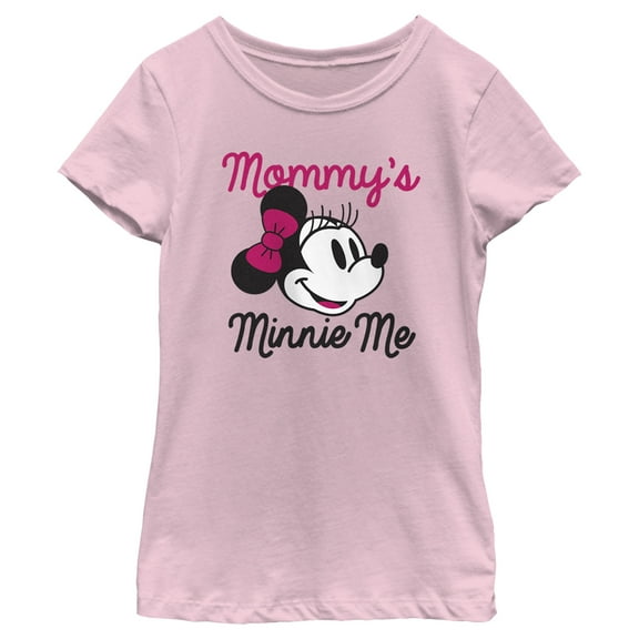 Girl's Minnie Mouse Mommy's Minnie Me Portrait Graphic Tee Light Pink Small