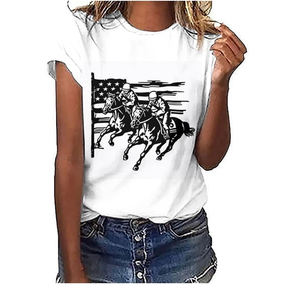 Women's Tops T-Shirts Graphic Print Short Sleeve Crewneck Tees Women's Clothing