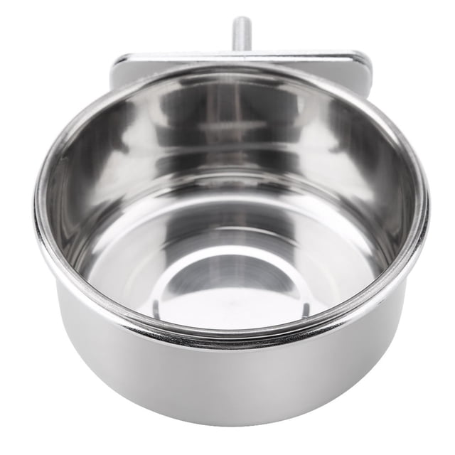Comedero de acero inoxidable para comida y agua, comedero para loros y periquitos, accesorio para jaula de pájaros M