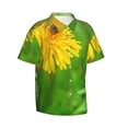 thumbnail image 2 of Daiia Bees Pollinates A Yellow Dandelion Hawaiian Shirt for Men Gentle Cotton Regular Short Sleeve Casual-XX-Large, 2 of 9