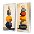 thumbnail image 3 of Designart "Visual Tranquility Harmony in Rock Balancing I" Spiritual Stone Framed Wall Art Set Of 2 - Traditional Yellow Framed Canvas Set For Living Room Decor, 3 of 6