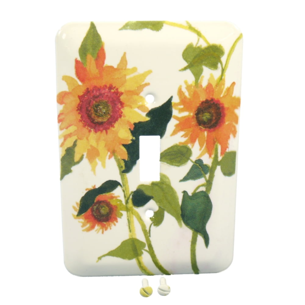 Leviton Sunflowers Painted Metal Light Switch Wallplate Cover 89001-SFL by Leviton