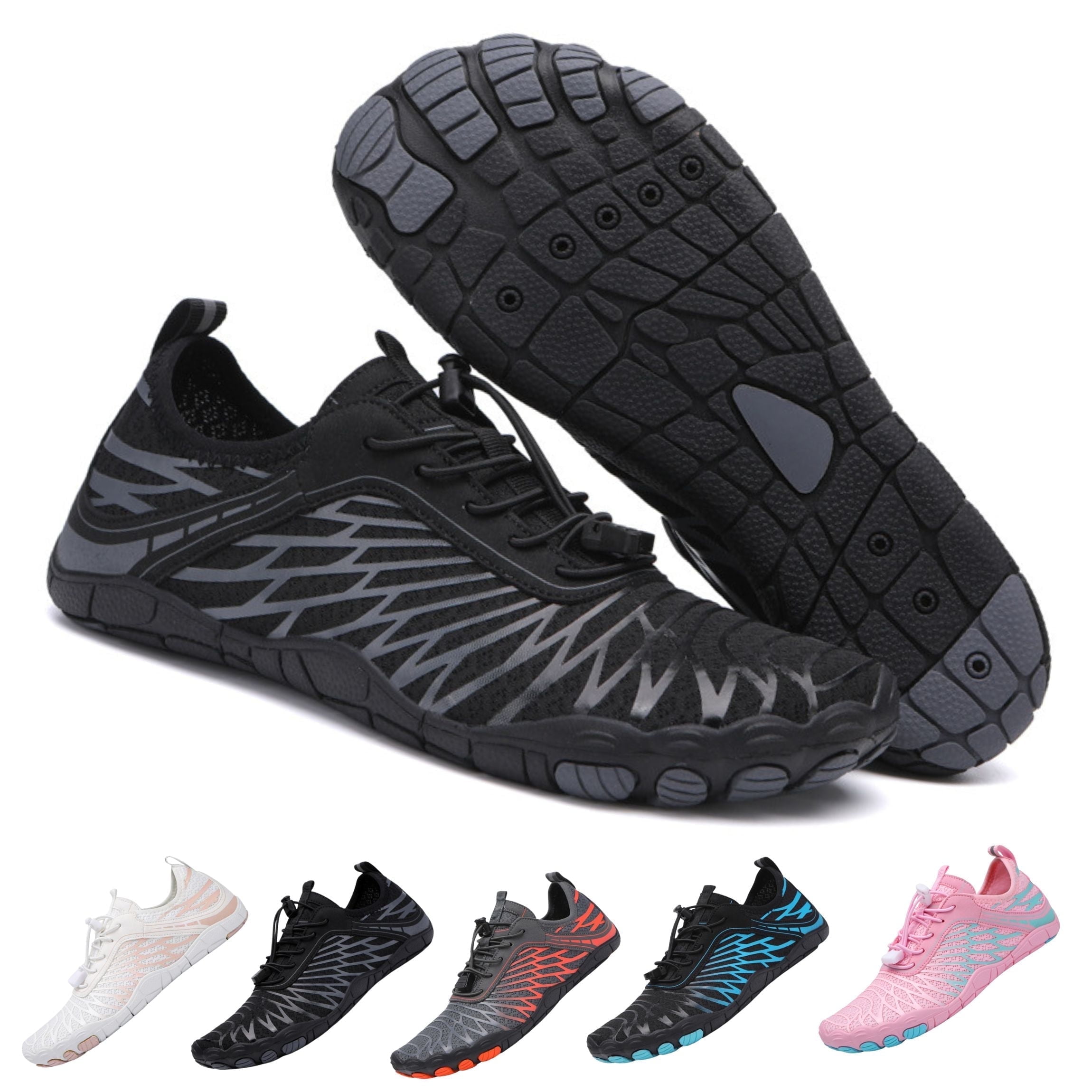 BERANMEY Pro Barefoot Shoes for Women & Men Wide Toe Box Hiking Water Shoes Non-Slip Breathable Barefoot Swim Surf Shoes for Beach Pool Aqua Running & Walking Fast Drainage & Waterproof Design
