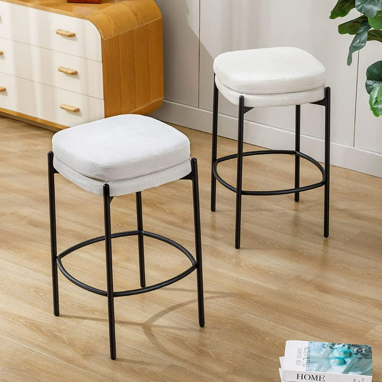 Cream backless bar stools sale