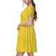 thumbnail image 2 of Easygdp Yellow Glitter para Vestido Transpirable de Mujer, Vestido Suelto de Manga Corta con Pliegues y Bolsillos para el Verano, 2 of 6