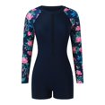 thumbnail image 4 of BECLOTH Maillot de Bain Femme à Manches Longues maillot Dermoprotecteur Imprimé avec Fermeture Éclair pour le Surf, 4 of 8