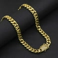 thumbnail image 3 of Luxury Miami Cuban Link Chain Necklace Stainless Steel Bling Iced Out Cubic Zircon Clasps For Men Women Hip Hop Rapper Jewelry, 3 of 6