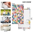 thumbnail image 6 of Yayeee 2 Pack Hand Towels for Bathroom 100% Cotton 16" x 28" Soft Absorbent Kitchen Towel, Dark Colorful Circles, 6 of 7