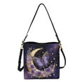 thumbnail image 2 of Kuiaobaty Butterfly Rose Print Bucket Bag for Women Trendy, Moon Marble Print Vegan Leather Tote Handbag Crossbody, Large Capacity Messenger Purse with Removable Strap for Travel, 2 of 6