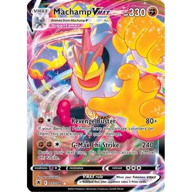Tarjeta coleccionable Pokémon Machamp VMAX 073/189 Ultra Rare