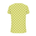 thumbnail image 5 of YeJammarp Cotton V Neck T Shirts Womens Loose Fit Elegant Retro Polka Dots Print Short Sleeve Casual Summer Tops (Large, Green), 5 of 5