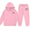 thumbnail image 4 of 7-8 Years Child Baby Girl Outfits Toddler Fall Winter Pajama Set Clothes Cute Long Sleeve Sweatshirt Tops Pants Set Infant 2Pcs Clothing Girls Hooded Sweatshirt And Sweatpants, 4 of 6