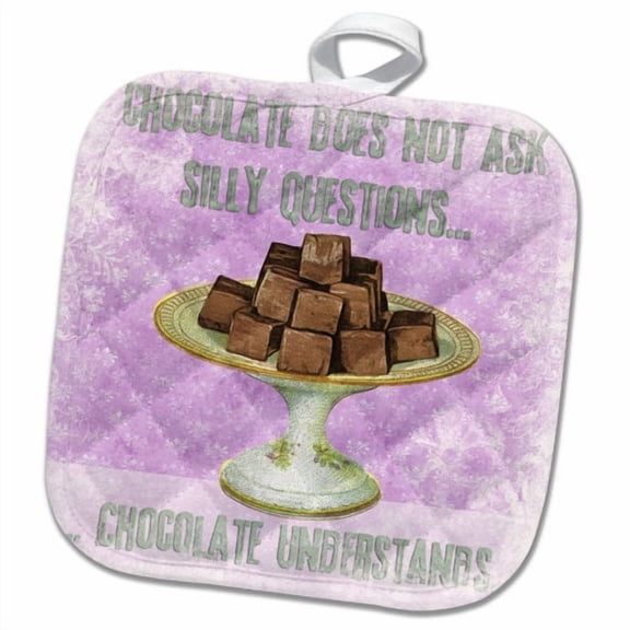 3dRose, Chocolates With Funny Chocolate Quote, 8x8 Potholder