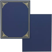 Paper Junkie Certificate Holder - Letter-Size Document Folder - Presentation Folder for Award Certificates - Diploma Cover with Gold Foil Border - Pack of 24, Letter Size, Navy Blue