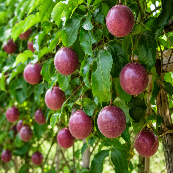 Purple Passionfruit Live Plant 4-6 Inches Tall, Passion Fruit Vine Starter for Garden, Trellis, Patio and Container Growing