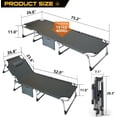 thumbnail image 5 of ABORON Adjustable 4-Position Adults Folding Camping Cot, Reclining Folding Chaise Sleeping Cots with Pillow & Mattress, 5 of 10