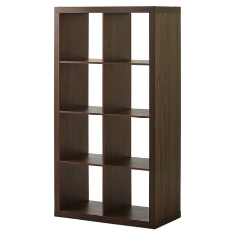 Better Homes & Gardens 8 Cubby Storage Shelf for Adults, Brown Wood
