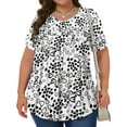 thumbnail image 3 of Fantaslook Womens Plus Size Tops Tunic Short Sleeve Shirts Floral Blouses Loose Summer Tops, 3 of 6