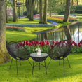 thumbnail image 2 of 3-Piece All-Weather Patio Acapulco Bistro Furniture Set With 2 Chairs & Glass Top Table Black, 2 of 29