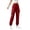 Red, variant on Ghalytn Women's Elastic Waist Cargo Jogger Pants - Multi-Pocket Tapered Ankle Cuff Casual Outdoor Bottoms