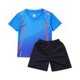 thumbnail image 3 of Alvivi Kids Boys Gym Workout Tracksuit Sportwear Dry-fit Football Athletic Shirts with Shorts Set Sky Blue 5-6, 3 of 7