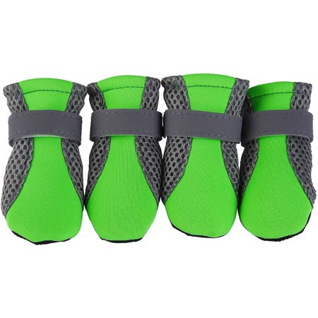 4PCS Waterproof Dog Boots Dog Shoes for Small Dogs No Slip Booties Protector with Reflective Straps Puppy Booties