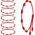 thumbnail image 1 of Bracelets Rouges à 7 Nœuds Ajustables Protection Kabbale pour Il Maléfique et Bonne Chance, 1 of 7