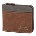 thumbnail image 2 of BadPiggies Vintage Leather Wallet for Men Large Capacity ID Window Card Case Holder with Zip Coin Pocket - Brown, 2 of 9