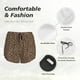 thumbnail image 4 of Balery Brown Leopard Pantalones cortos deportivos para mujer con forro y dos bolsillos, elásticos, para entrenamiento, gimnasio, yoga-Large, 4 of 7