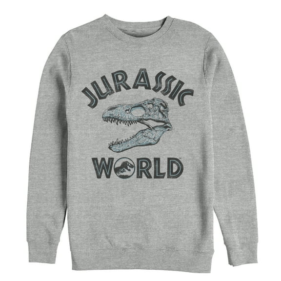 Men's Jurassic World: Fallen Kingdom Skeleton Logo  Sweatshirt Athletic Heather 2X Large