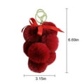 thumbnail image 2 of Faux Fur Ball Keychain Bowknot Grape Design Pom Pom Ball Charm Purse Pendant, 2 of 10