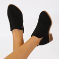 thumbnail image 4 of NECHOLOGY Botas Mujer Zapatos Botines de mujer Botines de moda Otoño Invierno para mujer, tacón bajo, tacón grueso, cremallera lateral, cabeza redonda, Color sólido, cómodo, informal (Black, 7.5), 4 of 7