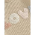 thumbnail image 6 of Bagilaanoe Baby Girl Oversized Romper Sweatshirt Newborn Long Sleeve Bodysuits Letter Embroidery Pullover 3M 6M 12M 18M 24M Infant Waffle Tee Tops, 6 of 9