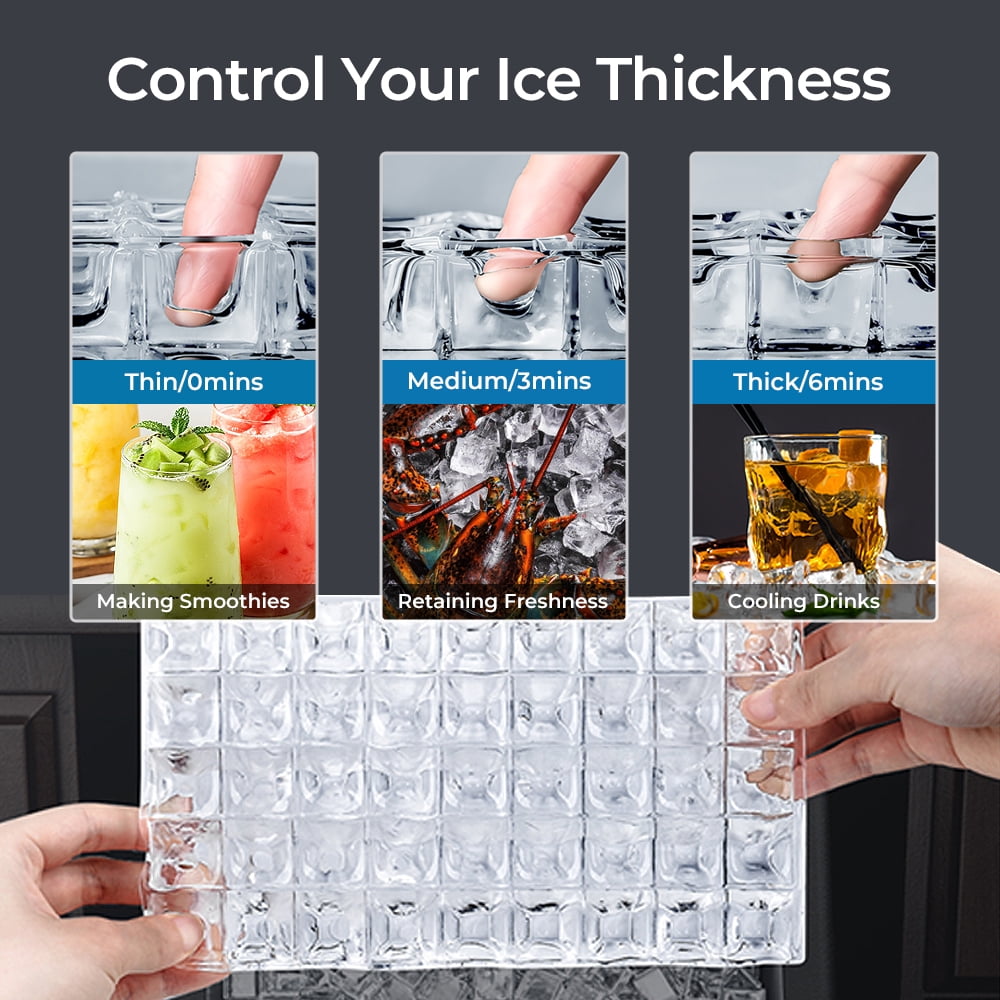 WAA Commercial Ice Maker Machine 265Lbs/24H,Stainless Steel Undercounter Ice Maker with 48Lbs Storage Capacity,Self-Cleaning Freestanding Ice Machine for Home, Bar, Restaurant, Office, Outdoor