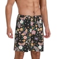 thumbnail image 2 of Sikiie Floral Insects Mens Pajama Shorts, Lightweight Lounge Pant with Pockets Soft Sleep Pj Shorts for MenMedium, 2 of 6