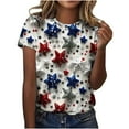 thumbnail image 2 of UVEASISHA American Flag T-Shirt for Women 4th of July Shirts Short Sleeve 2025 Independence Day Patriotic Tops Comfy Going Out Shirts Multicolor XXXXXL, 2 of 5