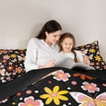 thumbnail image 5 of Homewish Colorful Cartoon Flower Bedding Comforter Set,Cute Daisy Blossom Twin Comforter Sets,Pink Yellow Black Bedding Set For Girls Kids,Breathable Home Decor Reversible,2pcs, 5 of 8