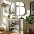 thumbnail image 7 of BEAUTYPEAK 40"x26" Irregular Wall Mirror Asymmetrical Decorative Bathroom Mirror Deep Frame, Silver, 7 of 7