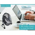 thumbnail image 6 of O2COOL 4" USB Powered Desk Fan with Adjustable 360° Tilt and Rubber Grip Feet - Black, 6 of 7