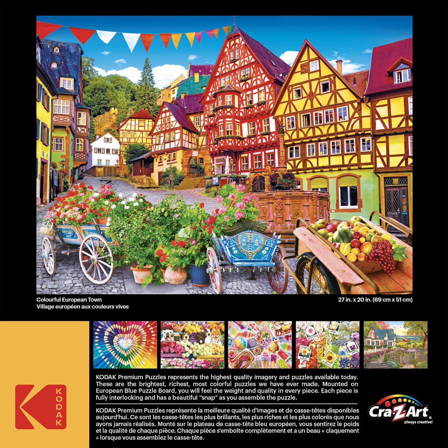 Puzzle 1000 pièces Kodak - Ville européenne colorée