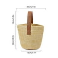 thumbnail image 2 of Gustave Women Straw Woven Beach Bag Summer Bucket Handbags Tote Purse Vintage Top Handle Rattan Bags for Travel Vocation "Khaki", 2 of 10