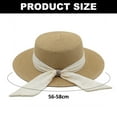 thumbnail image 2 of Sombrero de 56-58cm de circunferencia para mujer, sombrero de paja serpentina, sombrero plano de verano, protector solar, sombrero para sol de playa para vacaciones en la playa, 2 of 5