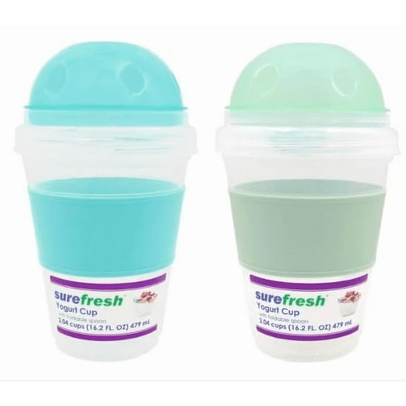 Portable Yogurt Cups, 16.2oz Convenience Reusable Portion Control Benefits Long Shelf Life for Meal Plans storage container Works Businesses Restaurant Gift Giving Party Favor Pack of 2
