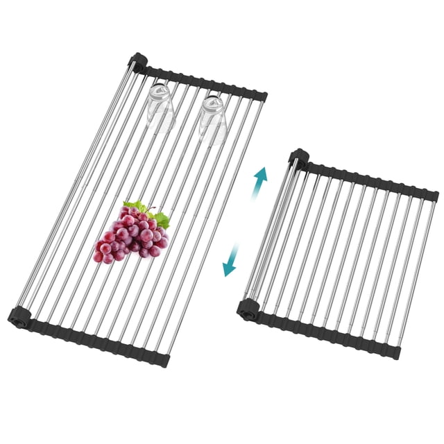 Escurridor de platos BBXTYLY plegable de acero inoxidable 58 x 32 cm