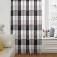 thumbnail image 6 of Black Grey Plaid Sheer Curtains 45 Inches Long, Modern Abstract Ombre Gingham Checkered Light Filering Curtains, Breathable Simi Curtain Privacy Drapes for Kitchen Bathroom Small Window Treatment, 6 of 9