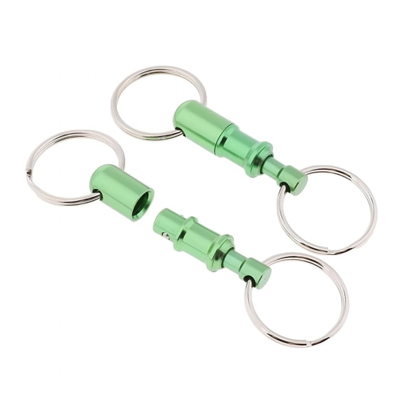 DESIGNICE 2026 New 2Pcs Green Detachable Pull Apart Quick Release Keychain Dual Key Rings, for Car Keys, Home Keys, Backpacks, Key Storage, Daily Use, Travel.