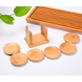 thumbnail image 3 of Wood Coaster, Drink Coasters Set of 6, Wood Coaster, Round Wood Coaster, Heat Insulation Cup Pad Kitchen Supplies,  for Holding Drinks Coffee Tea Milks Drinks, 3 of 6